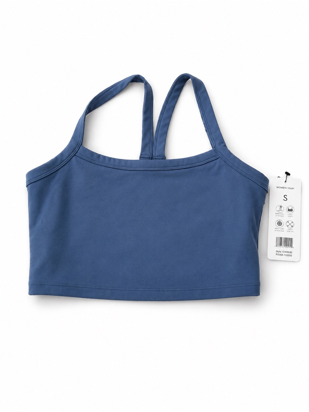 Women’s Blue Strappy Crop Tank Top